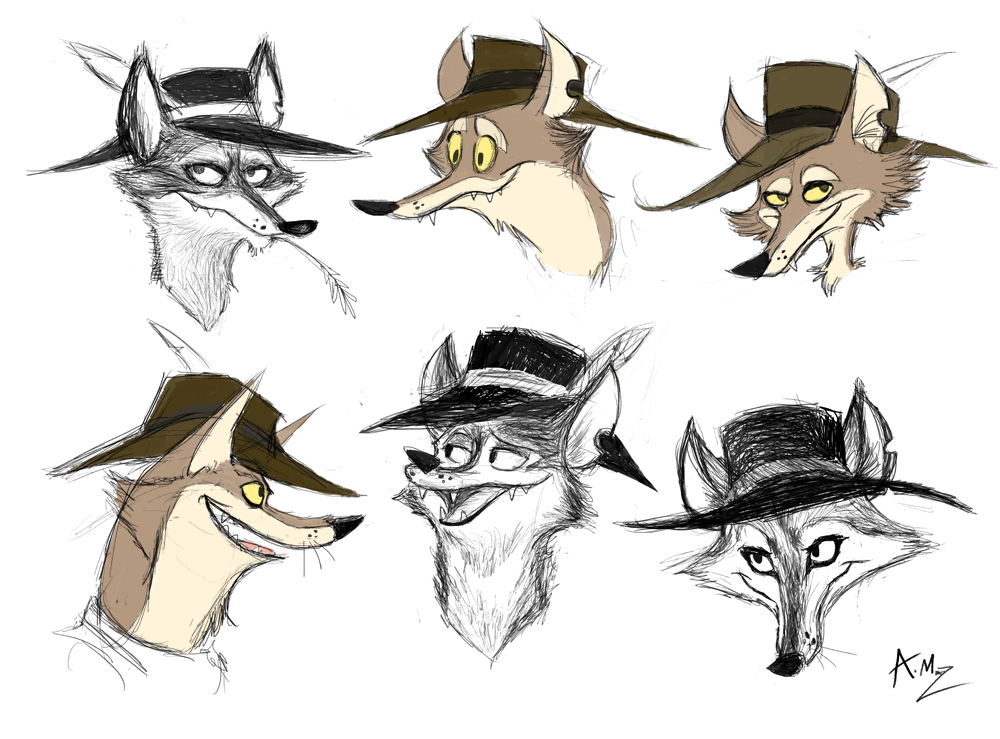 Early development sketches for Coyote